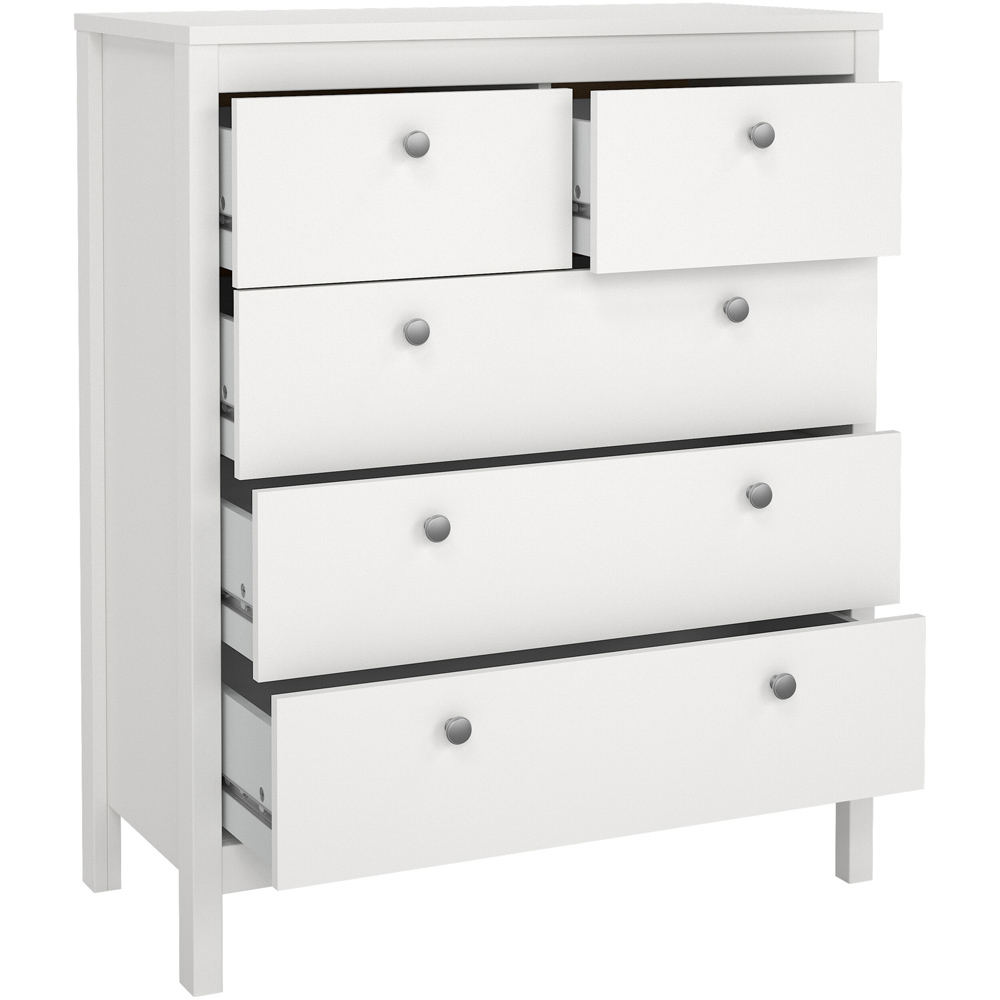 Florence Madrid 5 Drawer White Chest of Drawers Image 4