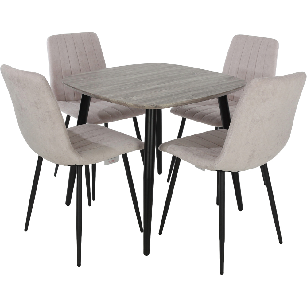 Core Products Aspen 4 Seater Dining Set Grey Oak and Grey Image 2