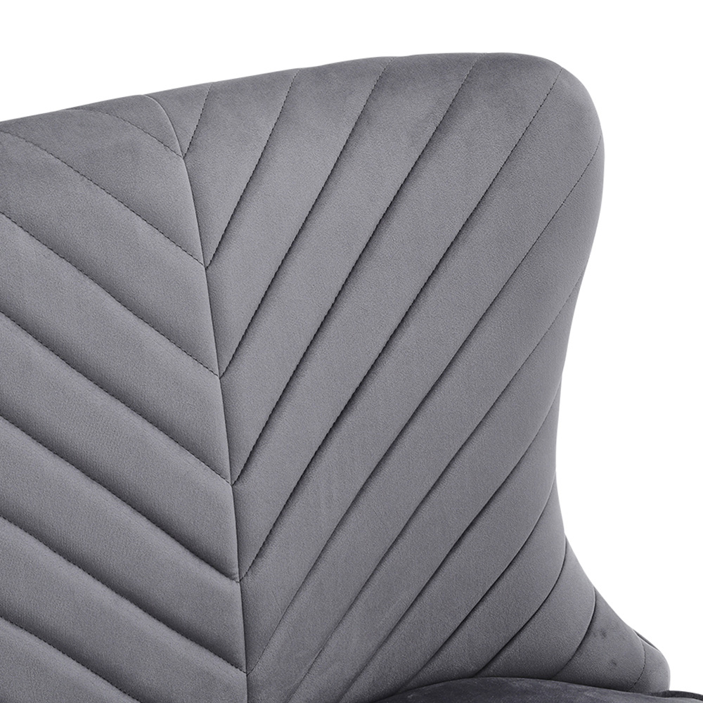 Living and Home 2 Seater Grey and Black Upholstered Tufted Dining Bench Image 4