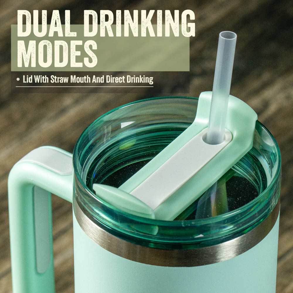 Milestone Camping Mint Green Insulated Travel Tumbler 1L Image 5