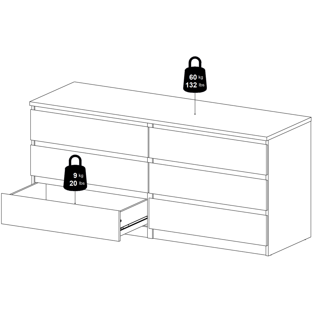 Florence Naia 6 Drawer Cashmere Jackson Hickory Wide Chest of Drawers Image 7