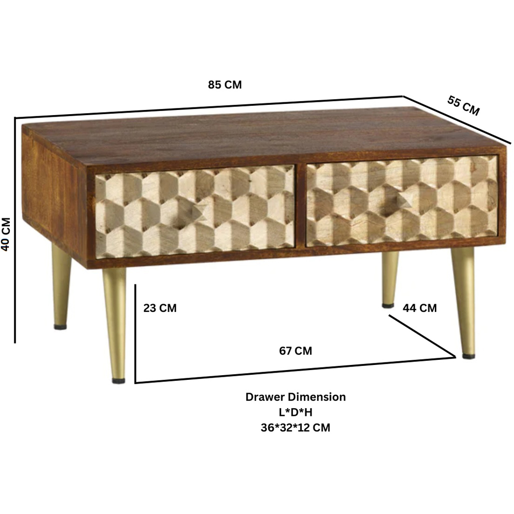 Brooklyn Cotati 2 Drawer Coffee Table Image 7