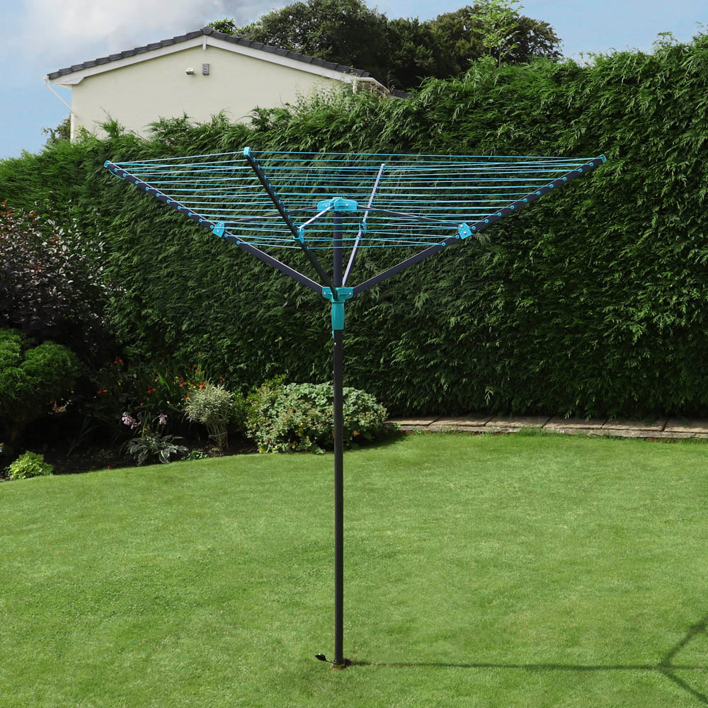 JVL Slate Grey 4 Arm Rotary Airer 50m Image 7