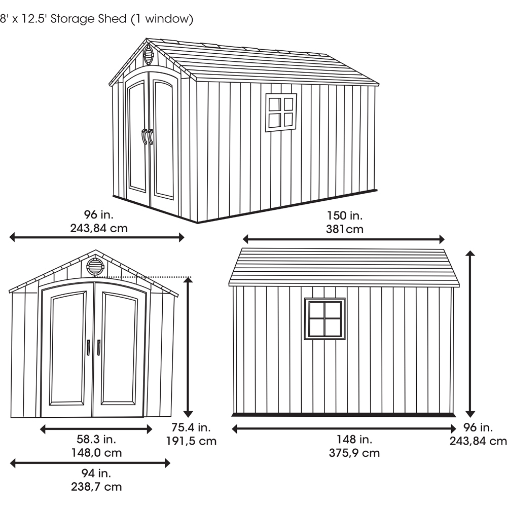 Lifetime Products 8 x 12.5ft Double Door Garden Storage Shed Image 9
