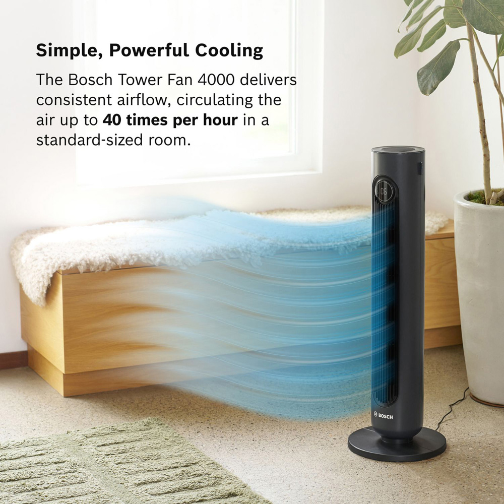 Bosch 4000 Black Oscillating Tower Fan with Remote Control Image 2
