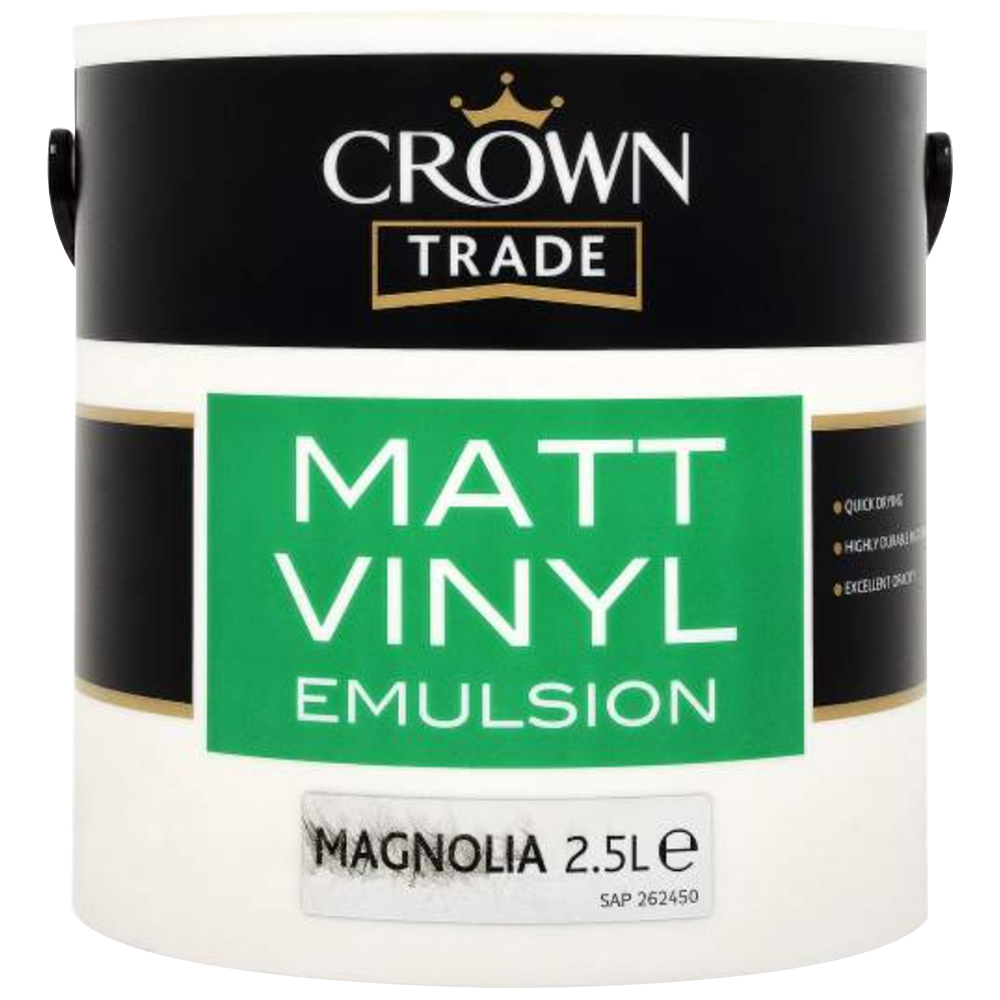 Crown Trade Magnolia Vinyl Matt Emulsion Paint 2.5L Image 2