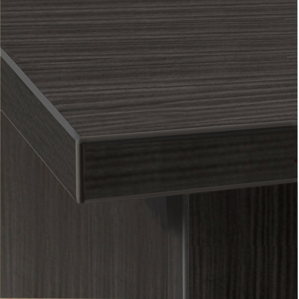 R White Cabinets Corner 6 Shelf Computer Desk with Hutch Black Image 4