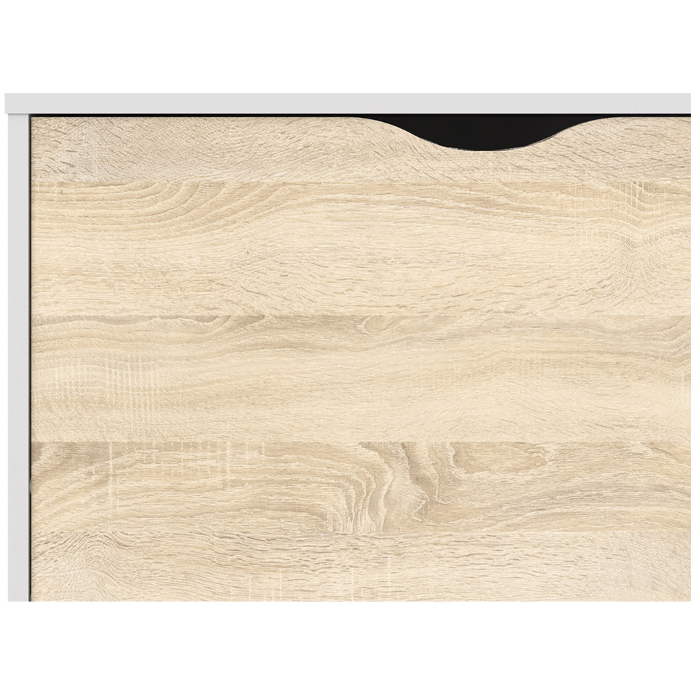 Florence 3 Drawer White and Oak Shoe Cabinet Image 5