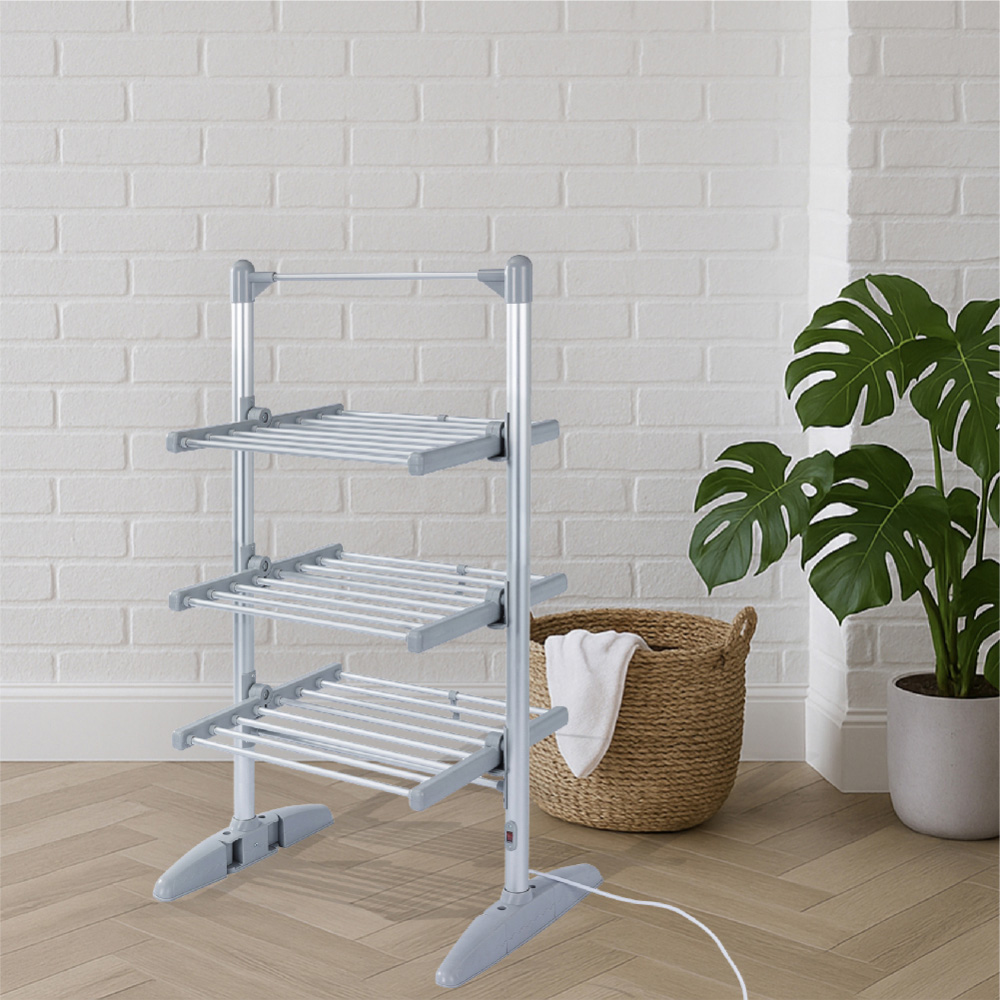 Rediffusion 3-Tier Ultra Compact Heated Clothes Airer with Cover Image 2