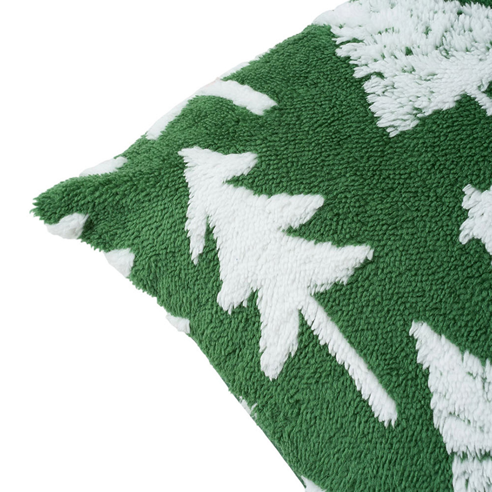 Living and Home 3D Christmas Tree Pattern Plush Throw Pillow 45 x 45cm 2 Pack Image 5