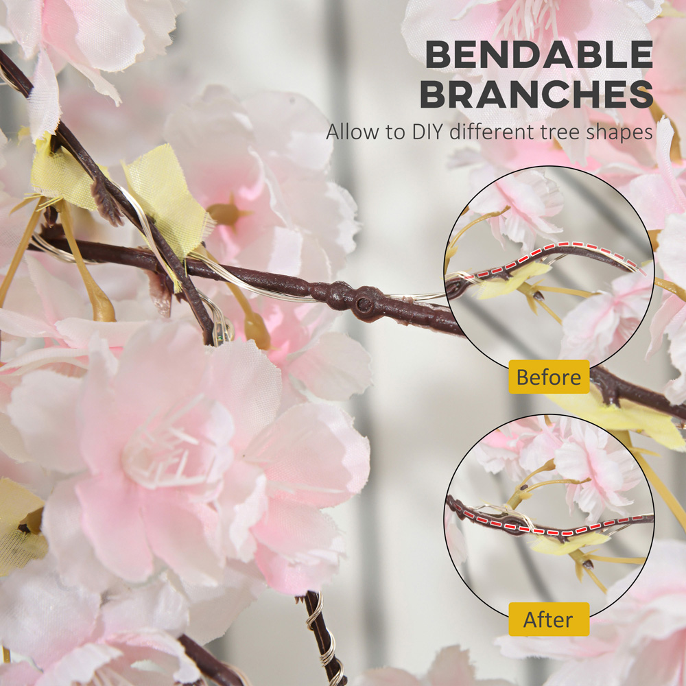 Everglow Warm White LED Light Up Artificial Cherry Blossom Tree 6ft Image 7