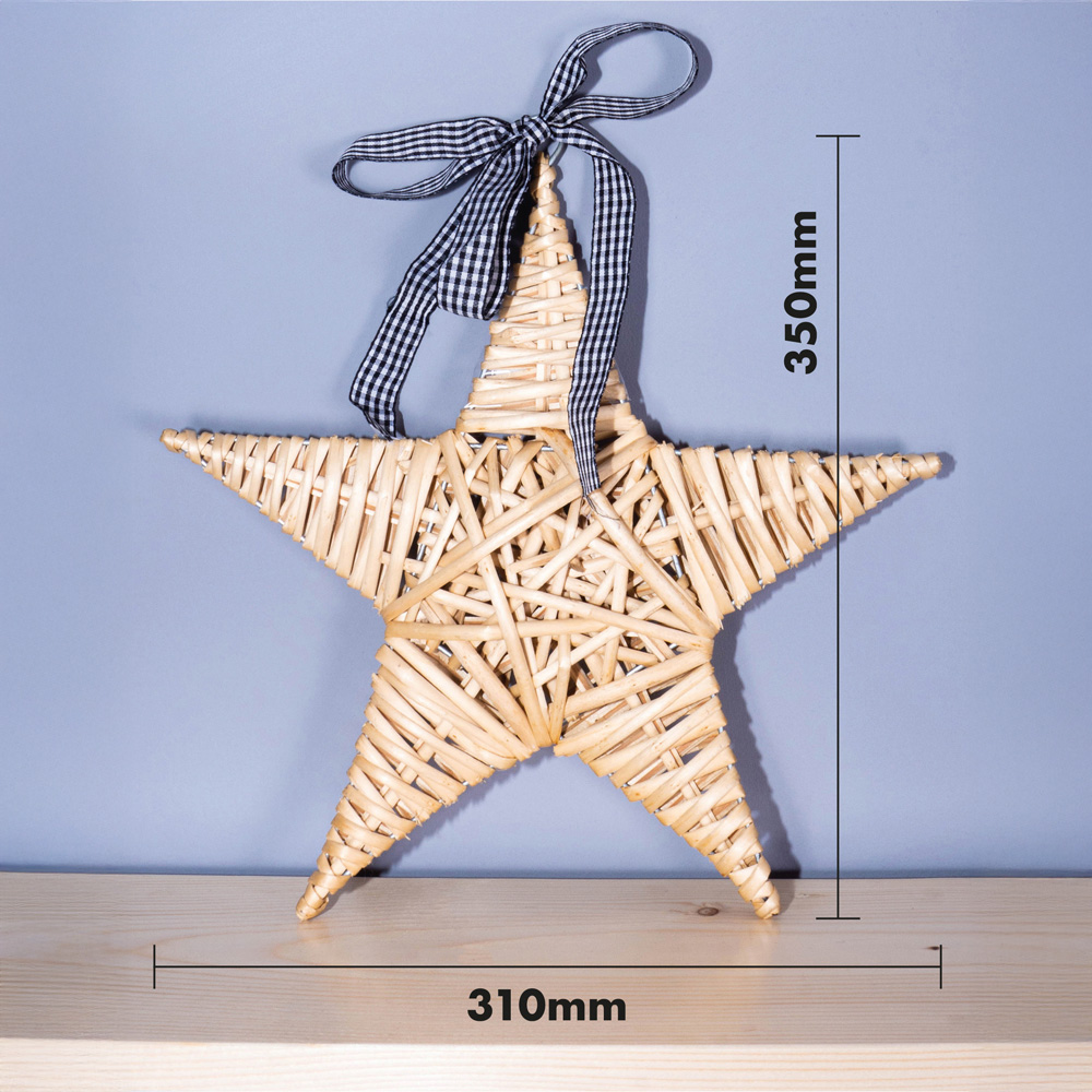 St Helens Natural Wicker Woven Willow Star Christmas Decoration Image 8