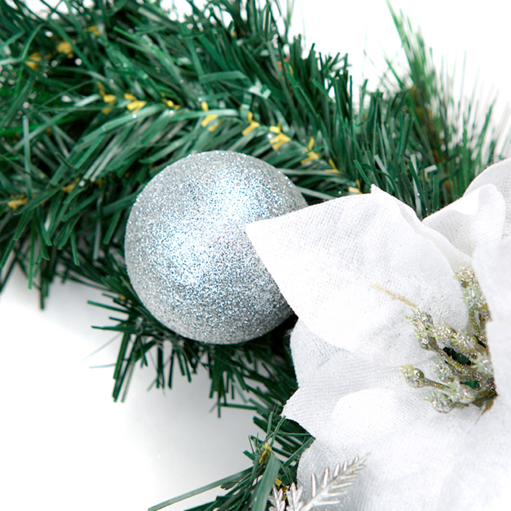 Best Artificial White and Silver Christmas Garland 370cm Image 3