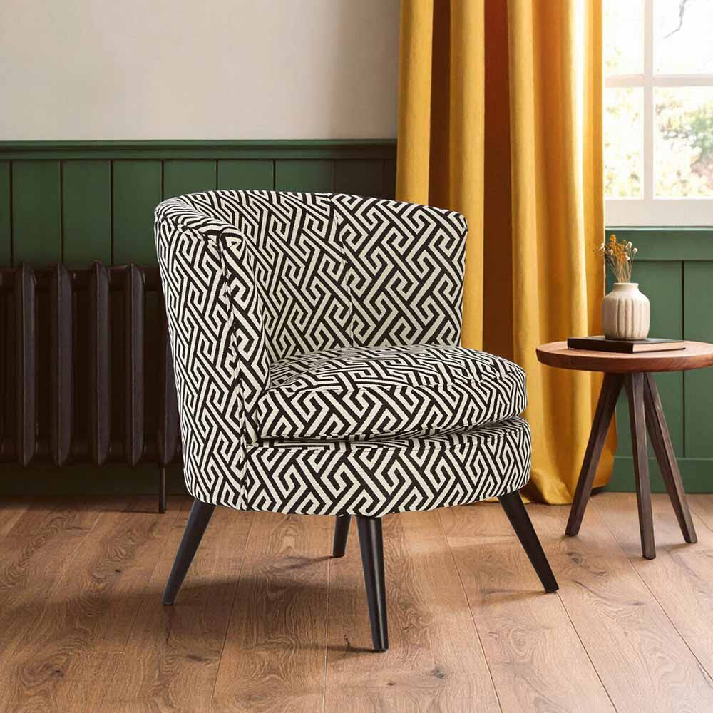 Premier Housewares Regent Park Greek Key Design Round Accent Chair Image 6