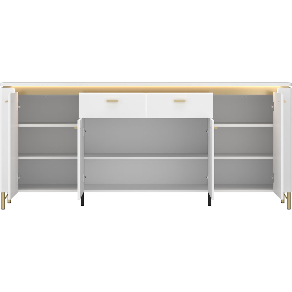 Furniture To Go Lazio 4 Door 2 Drawer Alpine White Sideboard Image 3