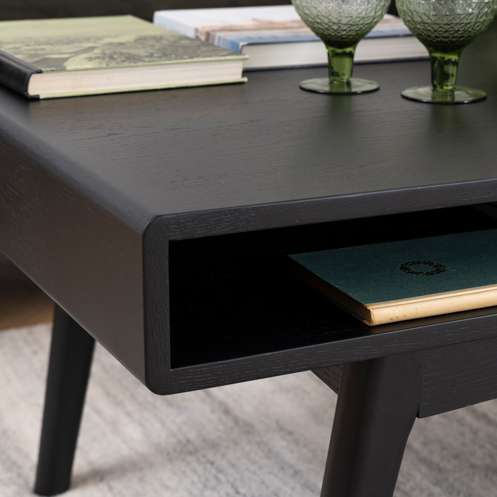 Florence Marte Single Shelf Black Coffee Table Image 4