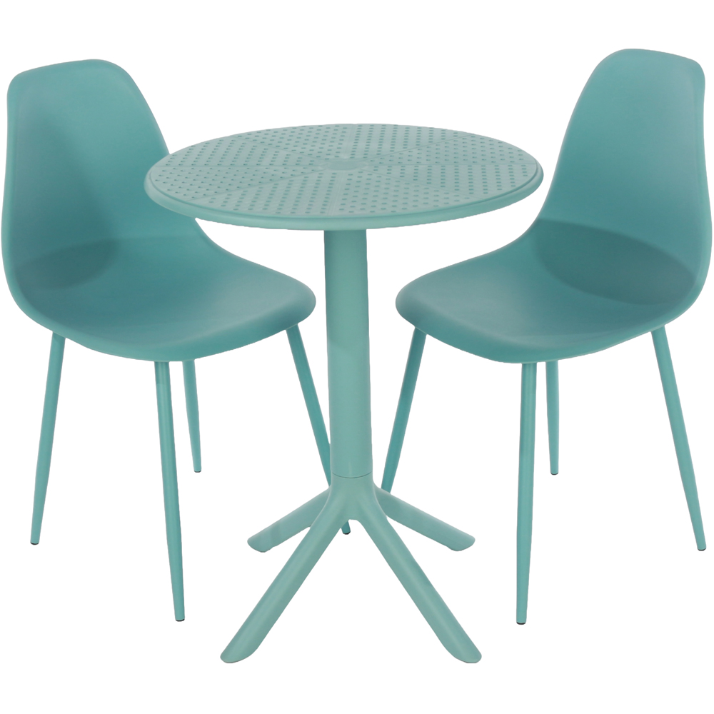 Core Products Rimini Cala 2 Seater Sky Blue Bistro Table Set Image 2