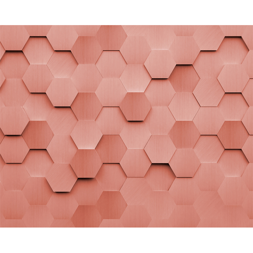 Origin Murals Metal Hexagons Orange Wall Mural Image 2