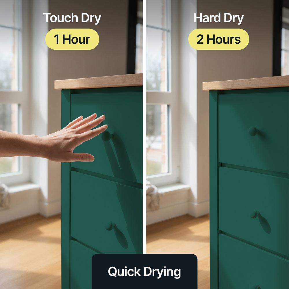 Hemway Forest Green Furniture and Walls Matt Chalk Paint 1L Image 7