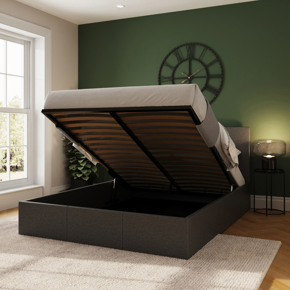 GFW Double Grey End Lift Ottoman Bed Image 8