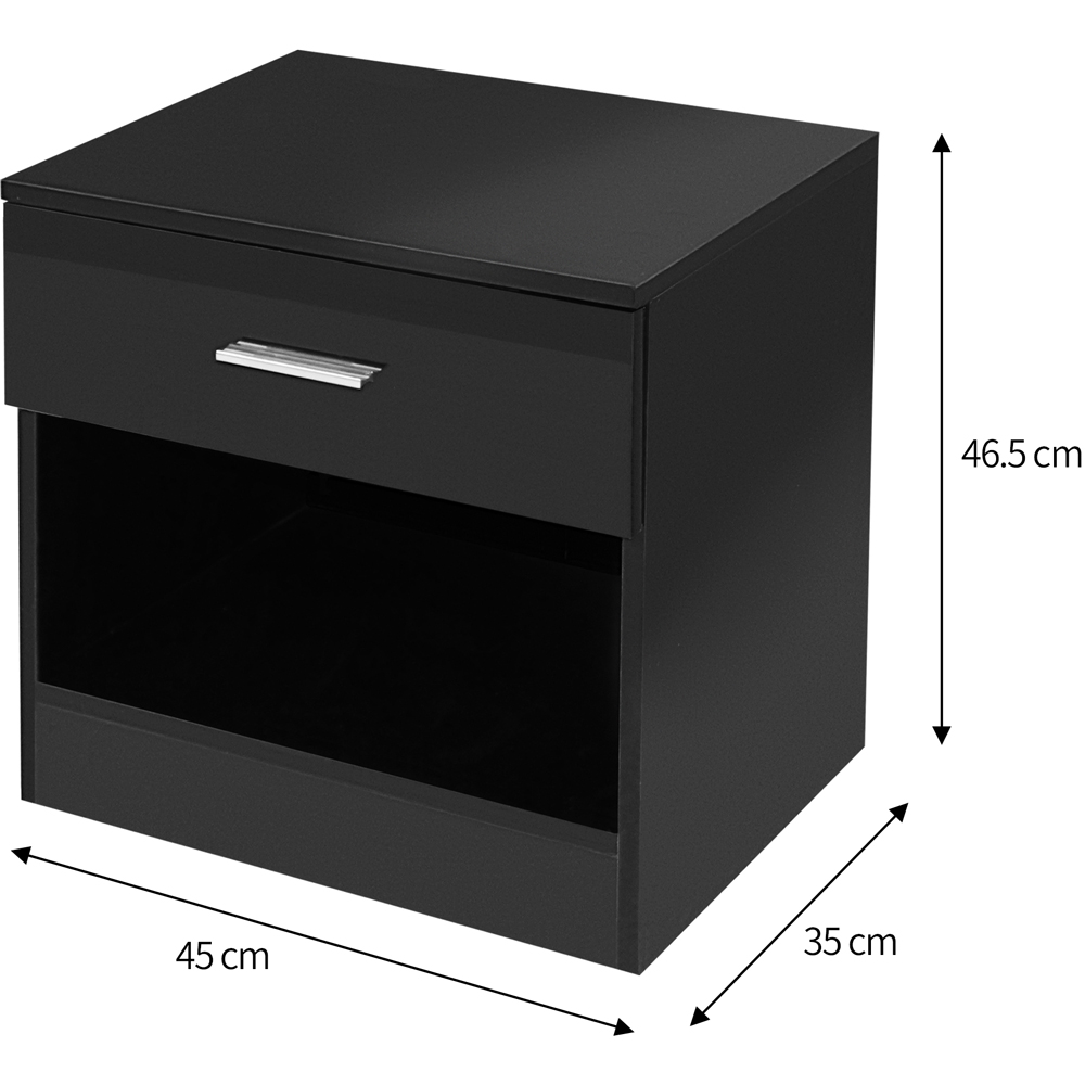 Brooklyn 3 Piece Black High Gloss Bedroom Furniture Set Image 7