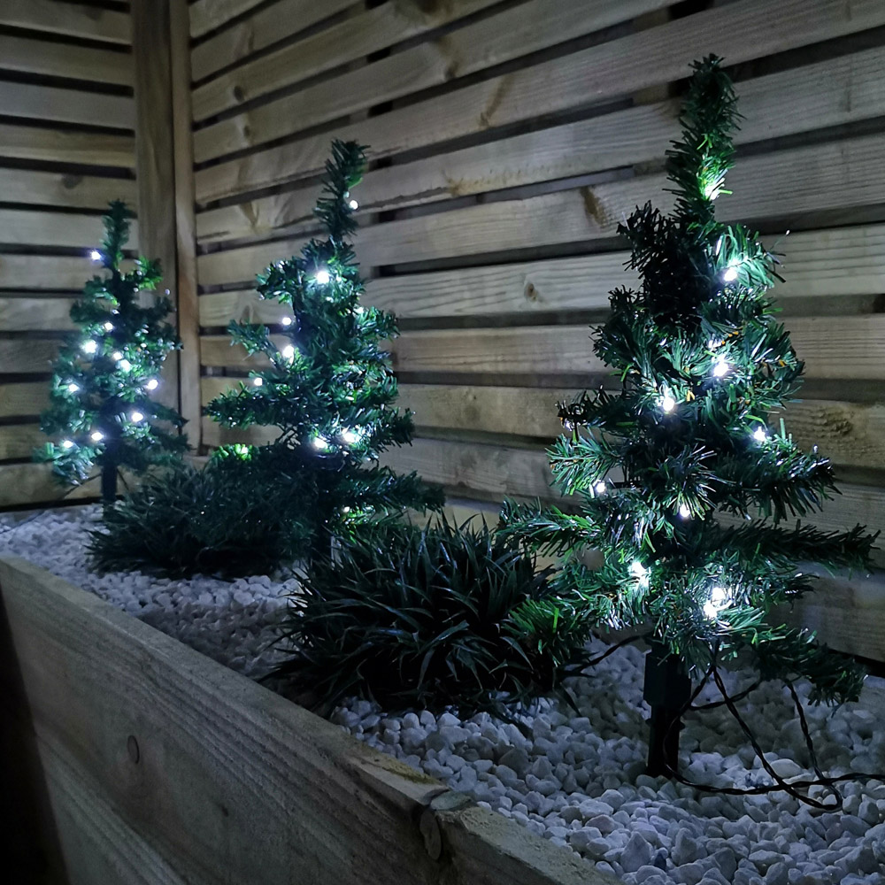 Samuel Alexander 6 Piece 15 White LED Green Tree Christmas Path Light 5m Image 4