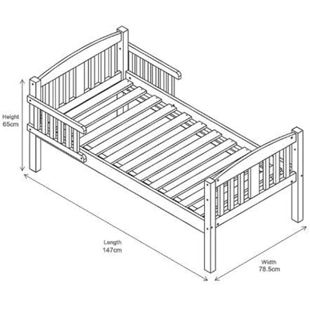 Montana Toddler Wooden Bed Frame with Mattress Image 4