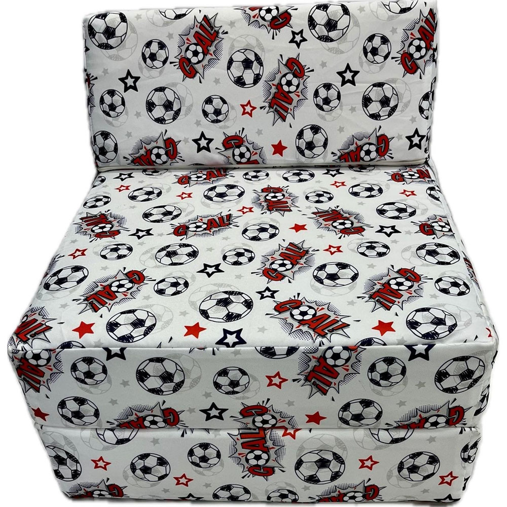 Kaikoo Single White Goal Print Foldable Chair Bed Image 4