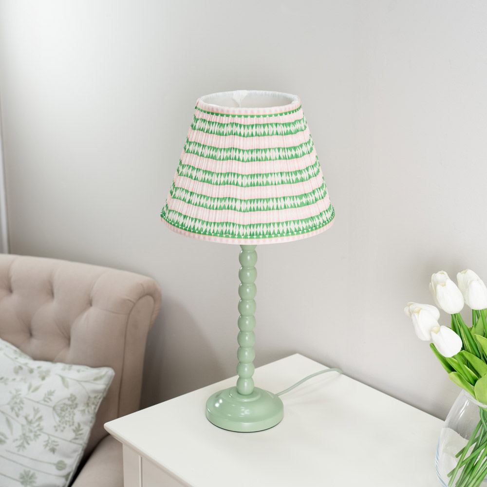 ValueLights Bobbins Pink Aztec Shade Sage Green LED Table Lamp Image 5