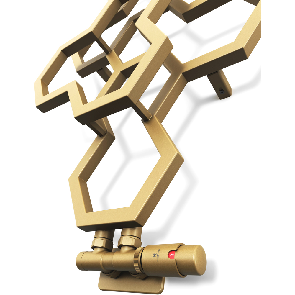 Terma Hex 846 BTU Brass Radiator 821 x 486mm Image 4