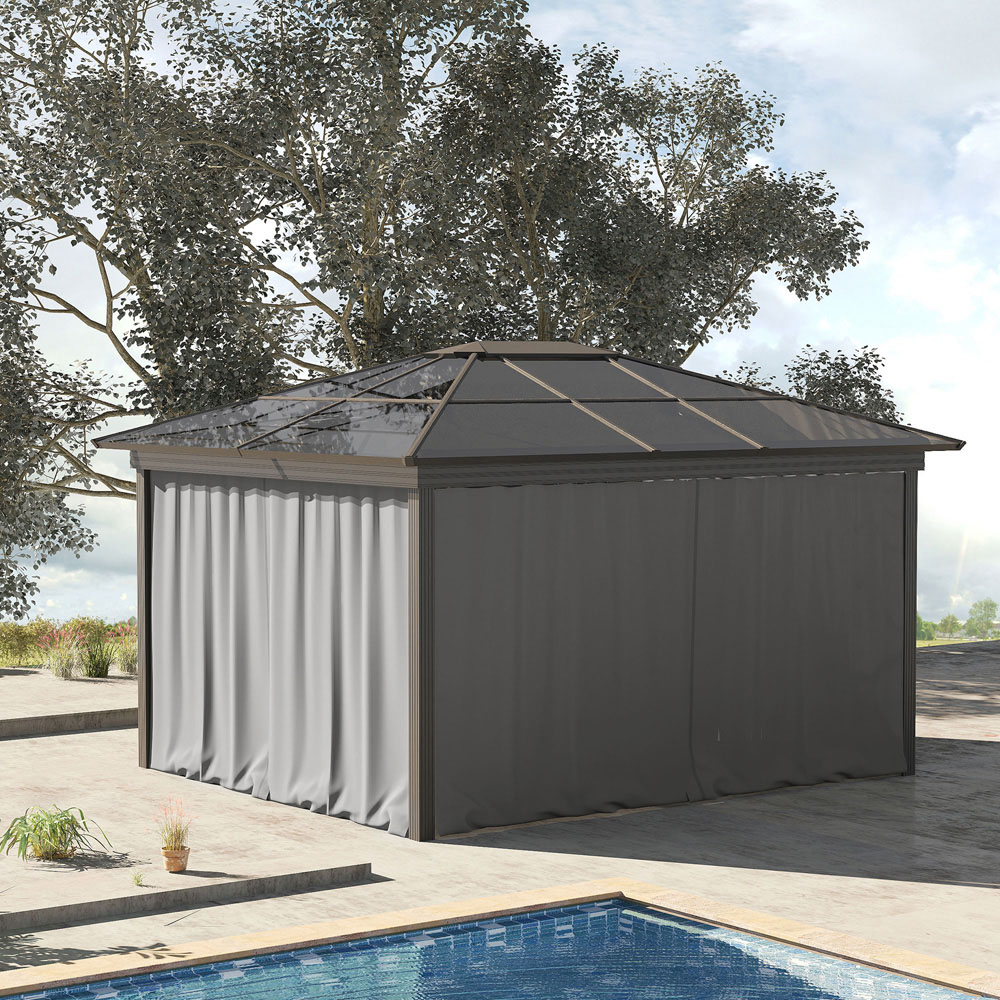 Outsunny 3 x 3m Light Grey Universal Gazebo Replacement Sidewall 4 Pack Image 2