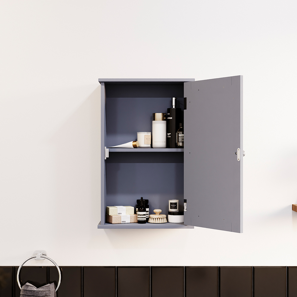 Bath Vida Priano Single Door Grey Wall Mounted Bathroom Cabinet Image 4