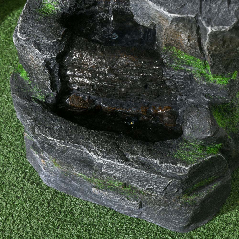 Outsunny Dark Grey Outdoor LED Garden Fountain Image 4