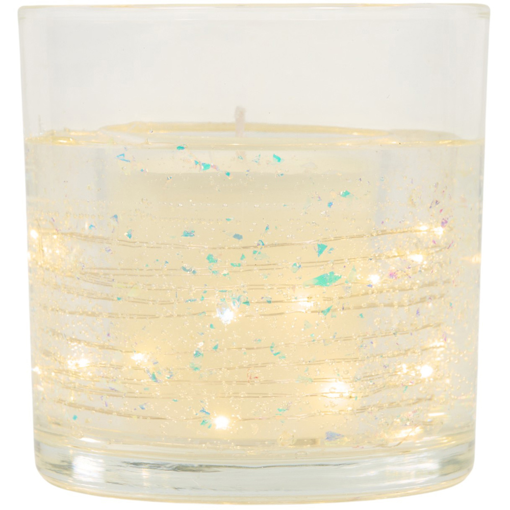 Iridescent Glitter Light Up LED Scented Candle White Image 2