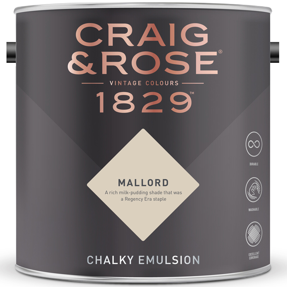 Craig & Rose Walls and Ceilings Mallord Chalky Emulsion Paint 5L Image 2