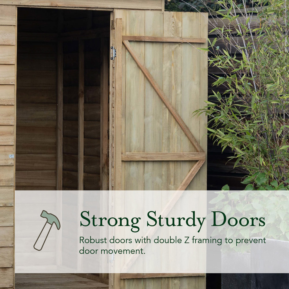 Forest Garden 4LIFE 8 x 6ft Double Door Pent Shed Image 6