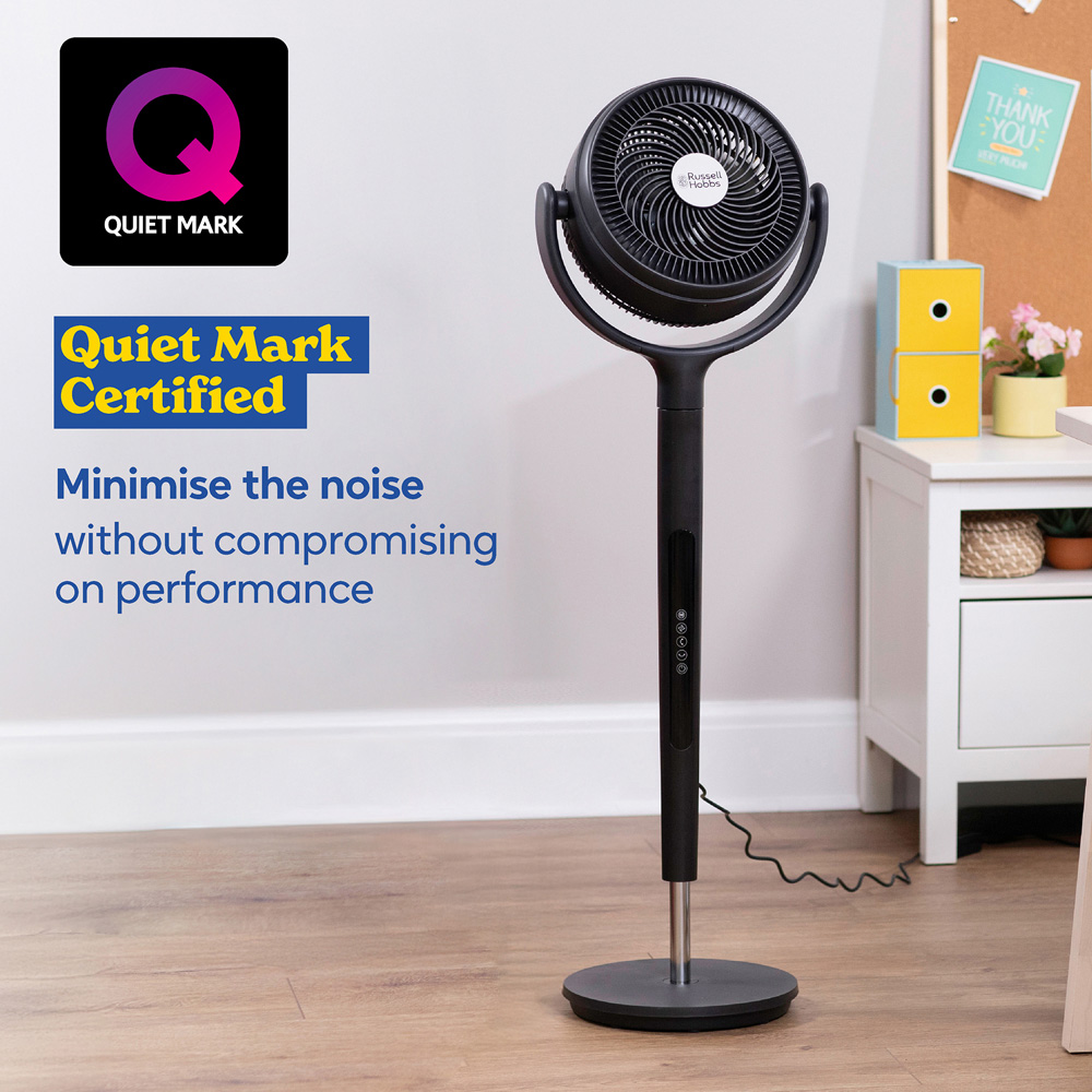 Russell Hobbs Grey Height Adjustable Oscillating Pedestal Circulator Fan with Remote 8 inch Image 7