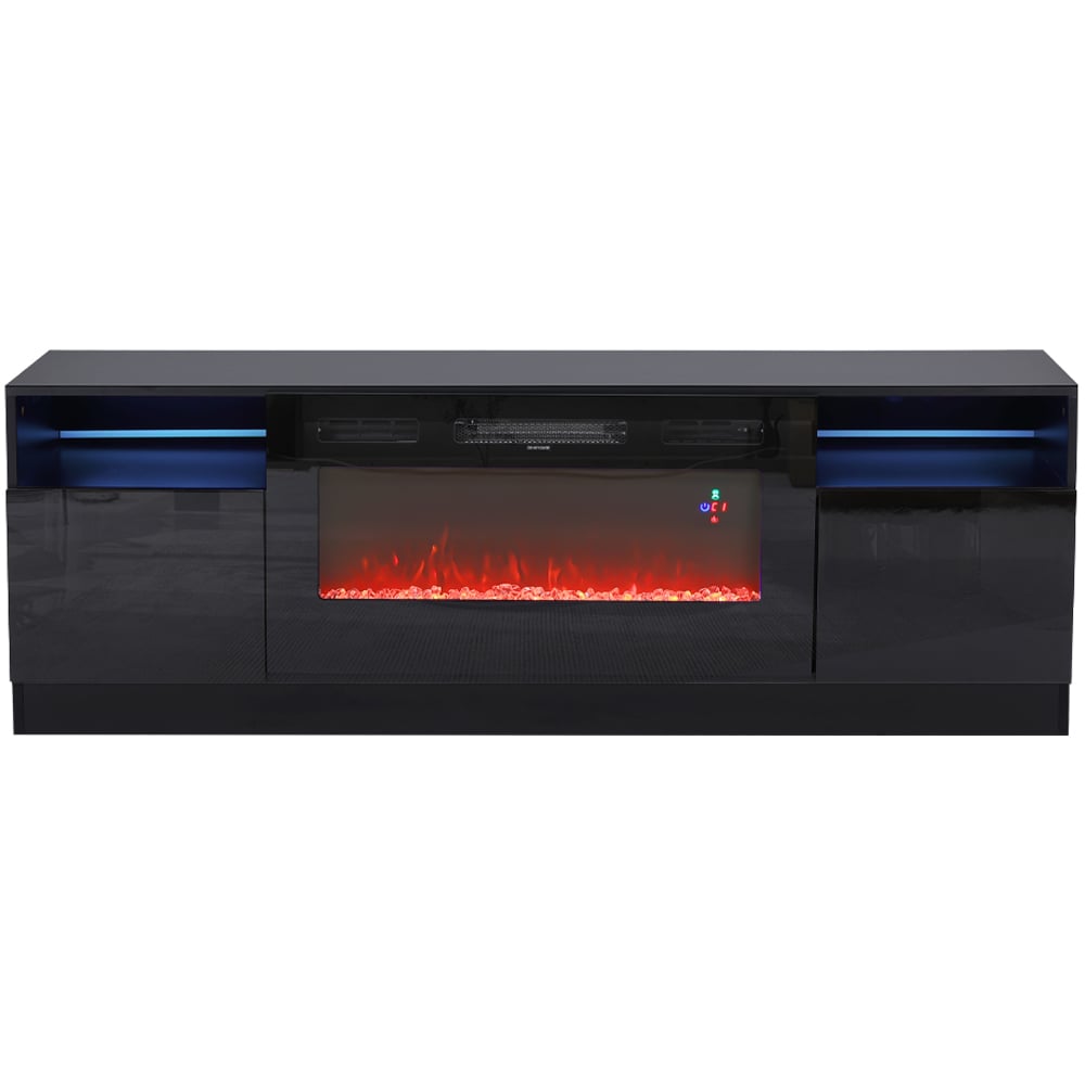 Living and Home 36 Inch Electric Fireplace Black Surround Set TV Stand with 3 Flame Colours Image 2