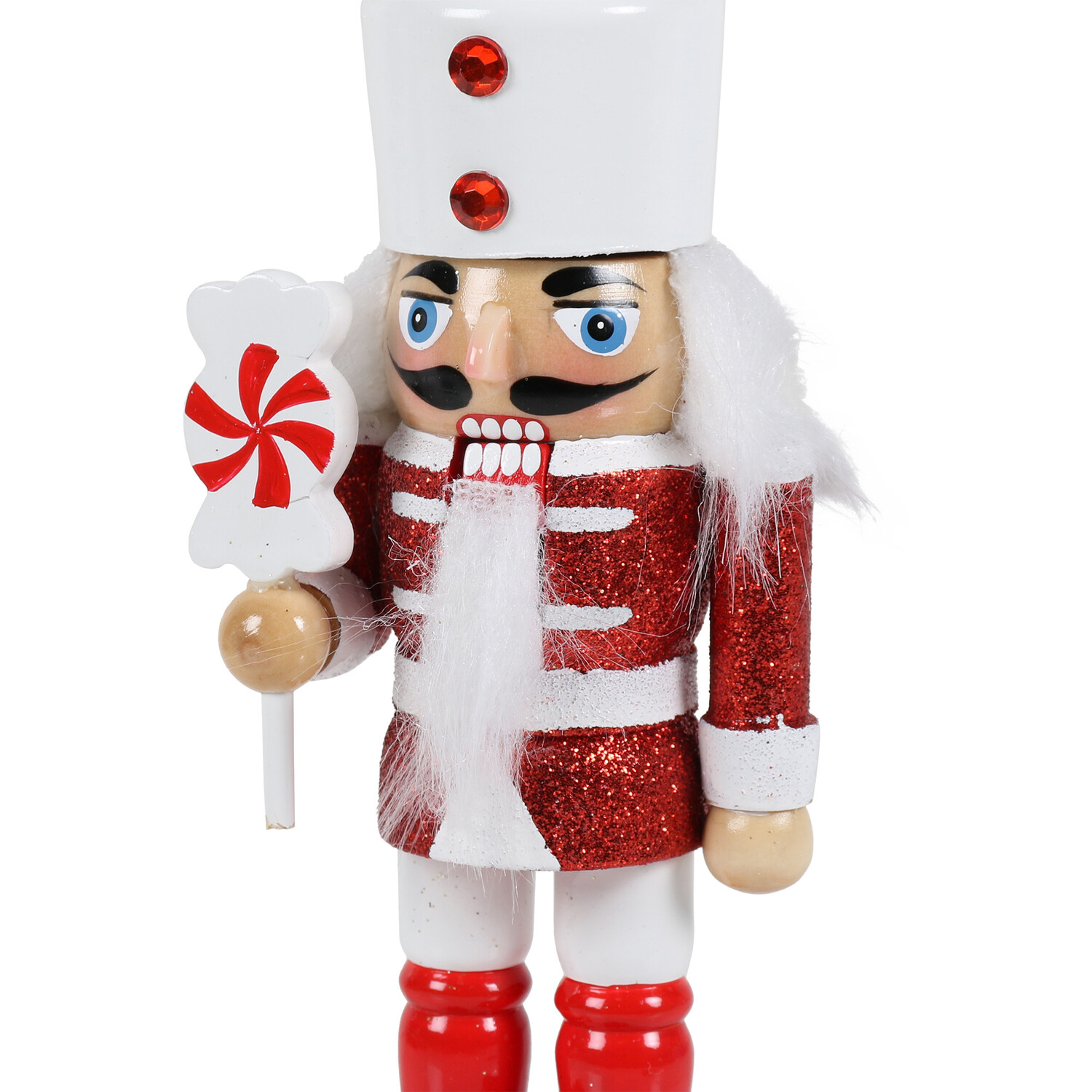 Stacked Candy Cane Nutcrackers - Red & White Image 5