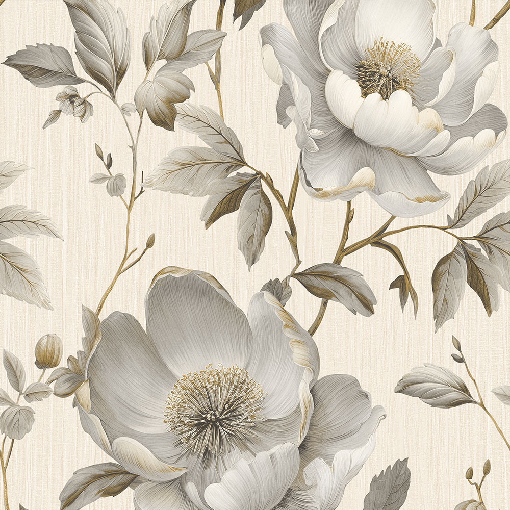 Muriva Alethia Floral Cream Wallpaper Image 1