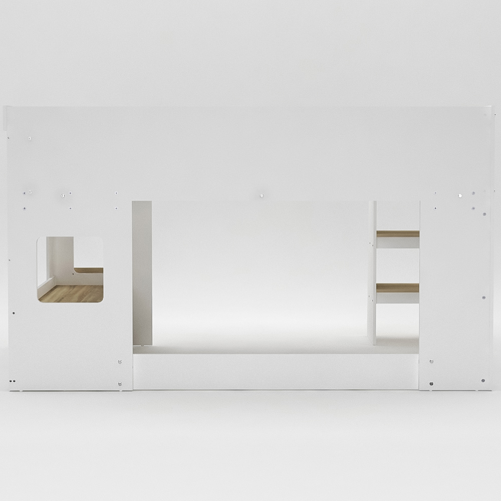 Kidsaw White and Oak Mid Sleeper Cabin Bed with Under Desk Image 4