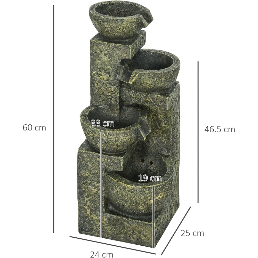 Outsunny 4 Tier Black and Yellow Water Feature Image 7