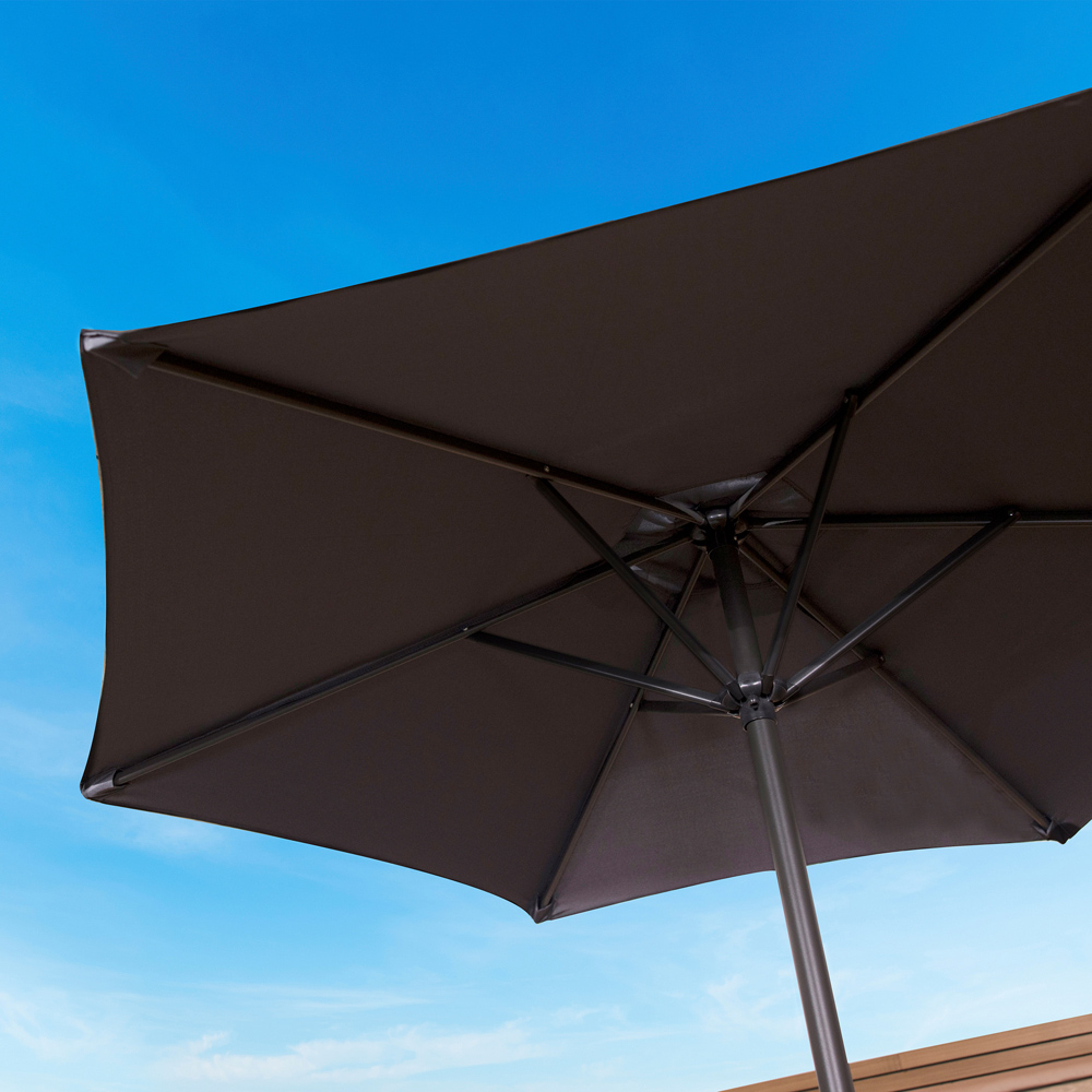 Charles Bentley Black Metal Crank Parasol 2m Image 4