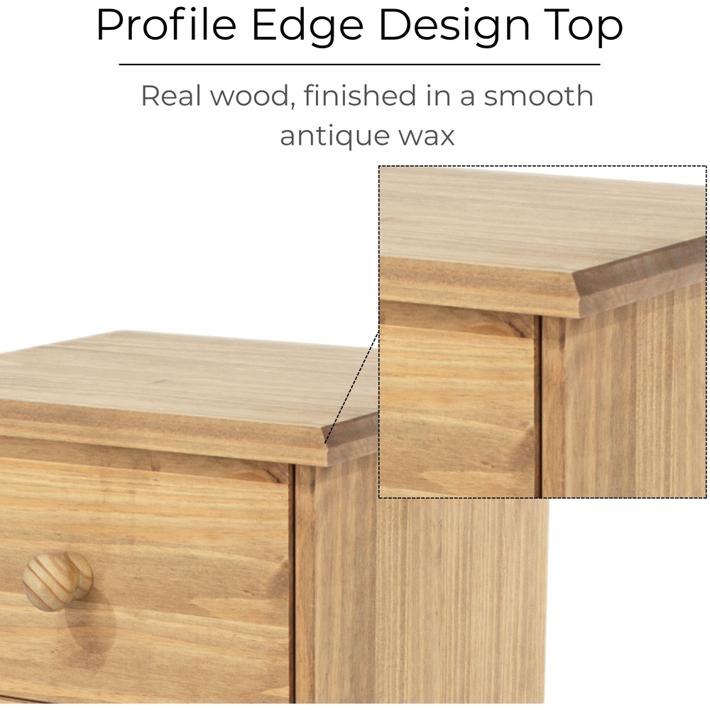 Core Products Cotswold 5 Drawer Pine Wood and MDF Narrow Chest of Drawers Image 7