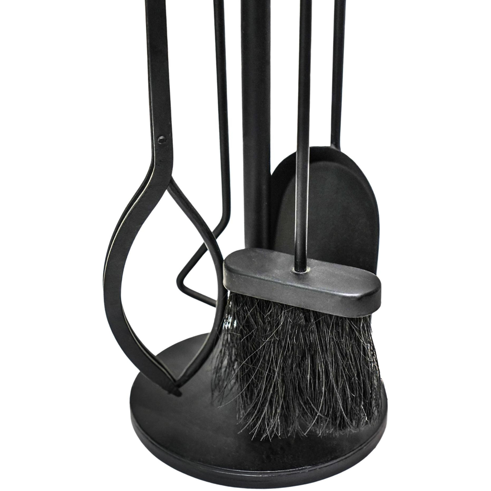 Ivyline 5 Piece Black Leather Handle Round Companion Set Image 4
