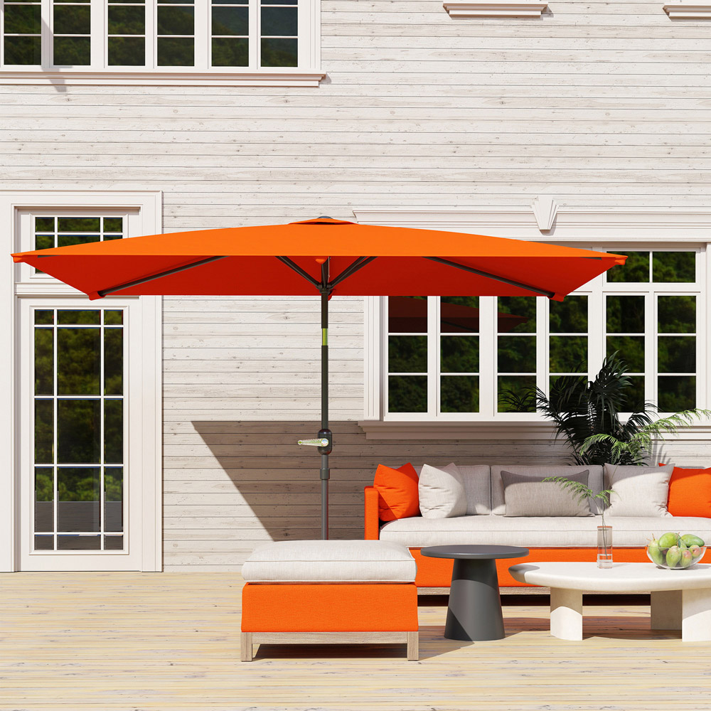 Outsunny Orange Crank and Tilt Parasol 3m Image 8