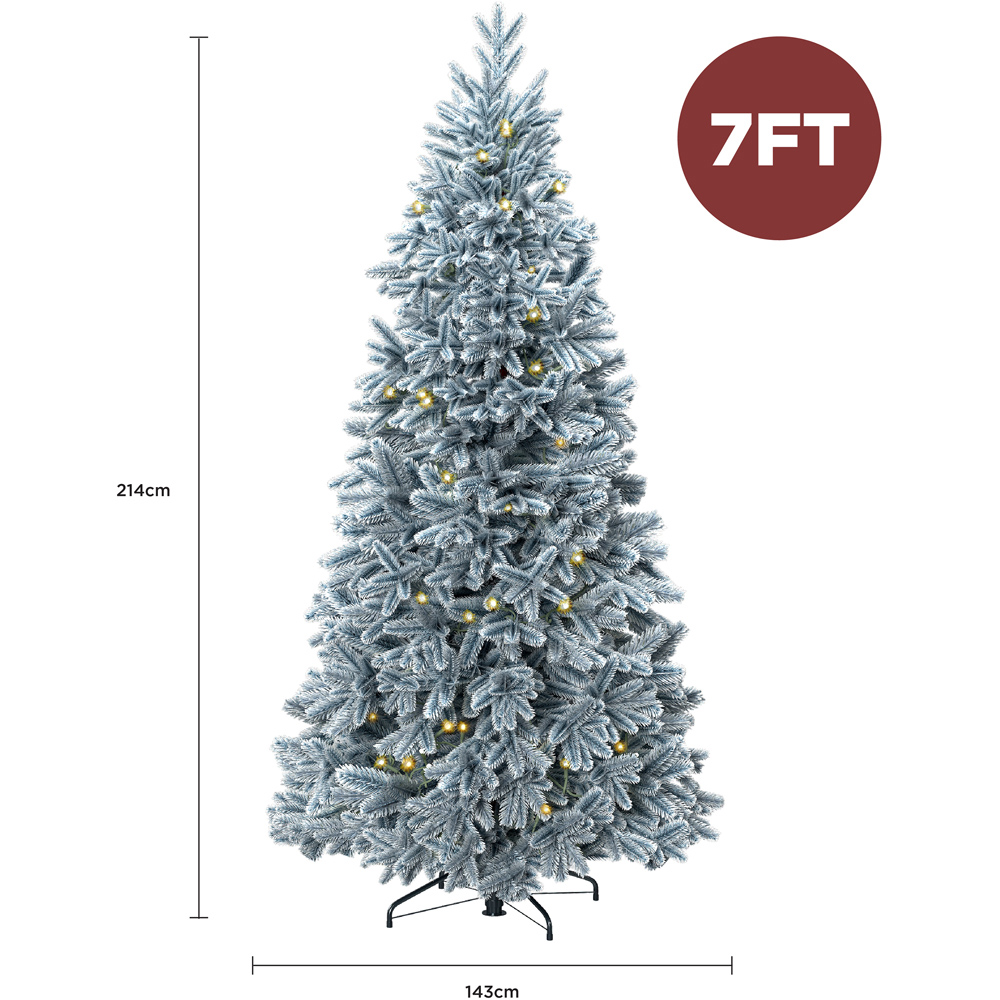 Charles Bentley Luxury Pre-Lit Faux Hinged Snowy Christmas Tree 7ft Image 6