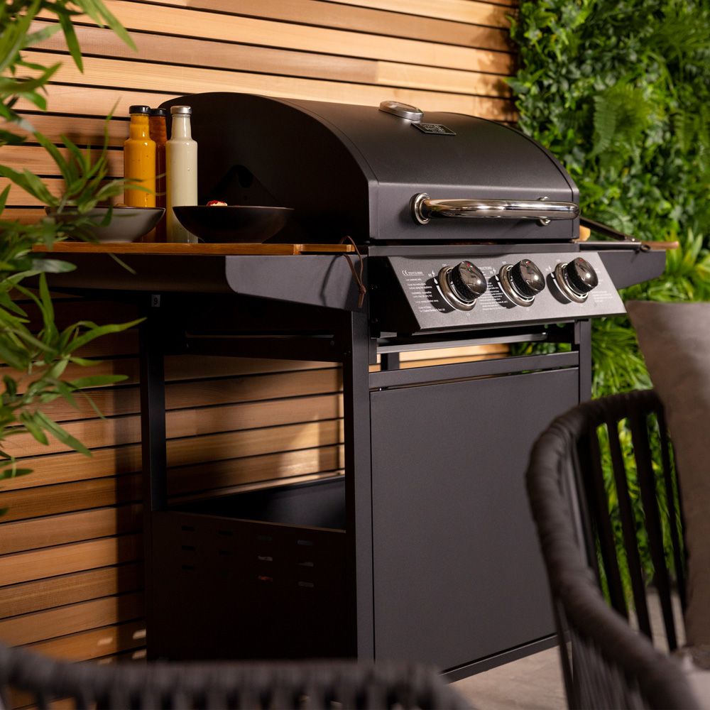 Charles Bentley 3 Burner Gas BBQ Black Image 8