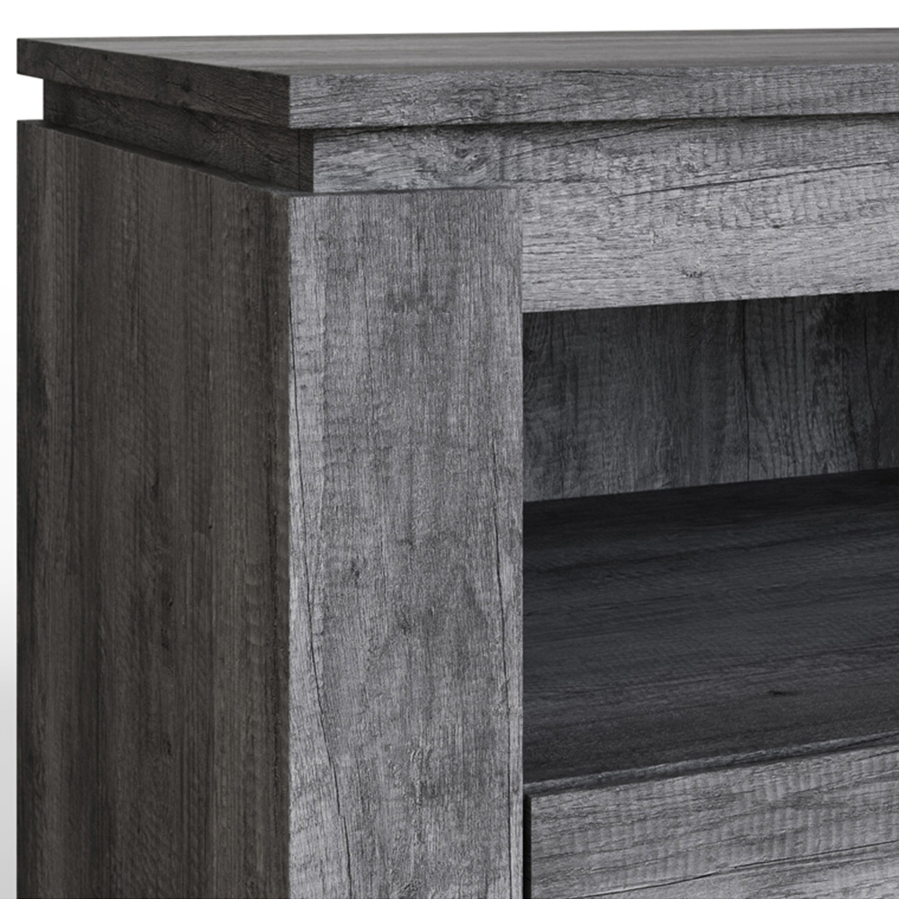 GFW Canyon 2 Drawer Single Open Shelf Charcoal Grey TV Unit Image 6