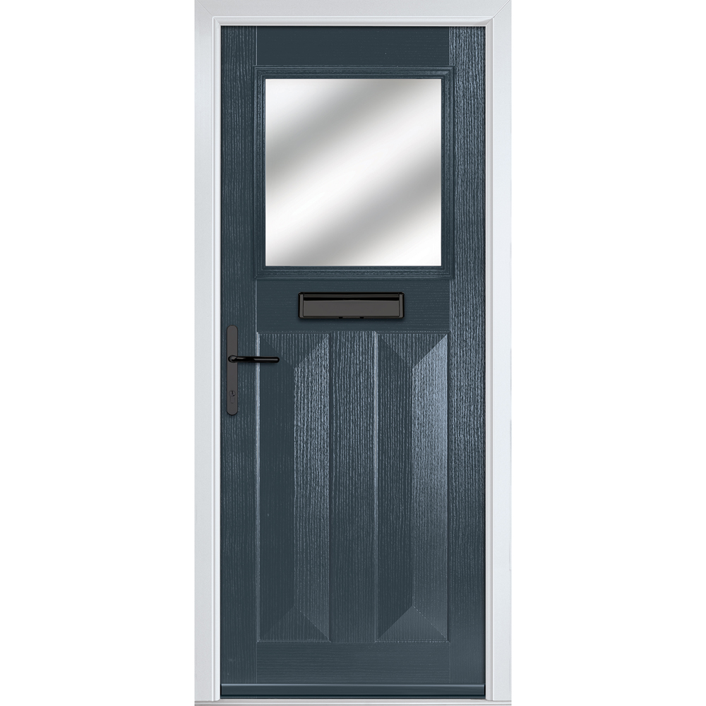 Crystal-Direct Eaton Anthracite Grey GRP Stipolytte Glass Right Hand Open Front Door 890 x 2090mm Image 1